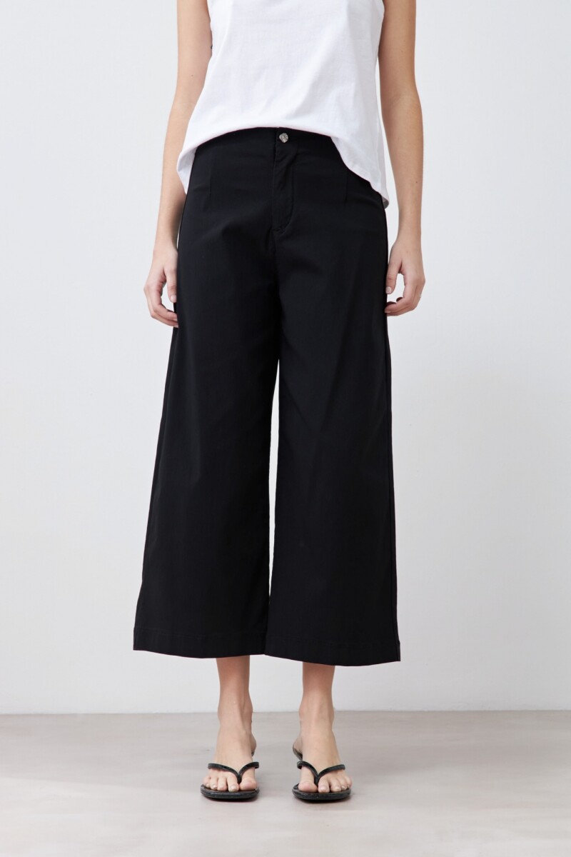 Pantalón culotte pierna ancha negro