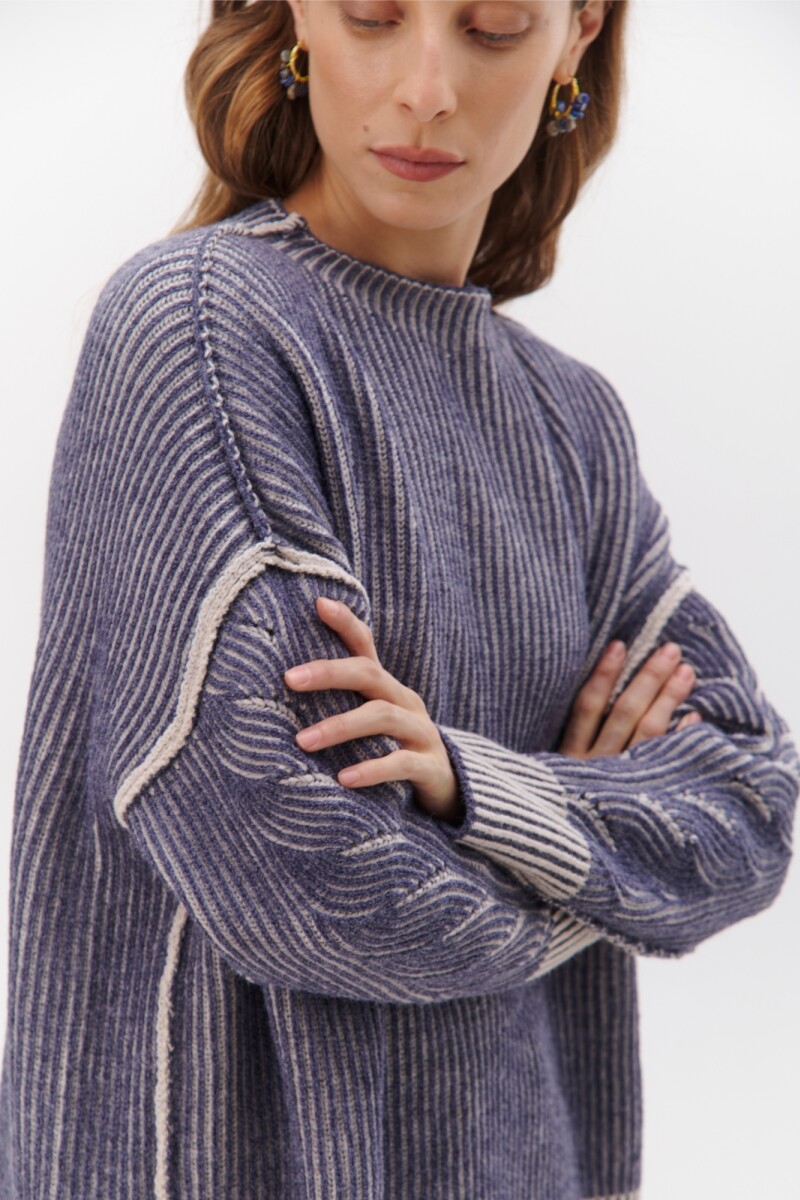 BUZO TRENZA REVERSIBLE AZUL