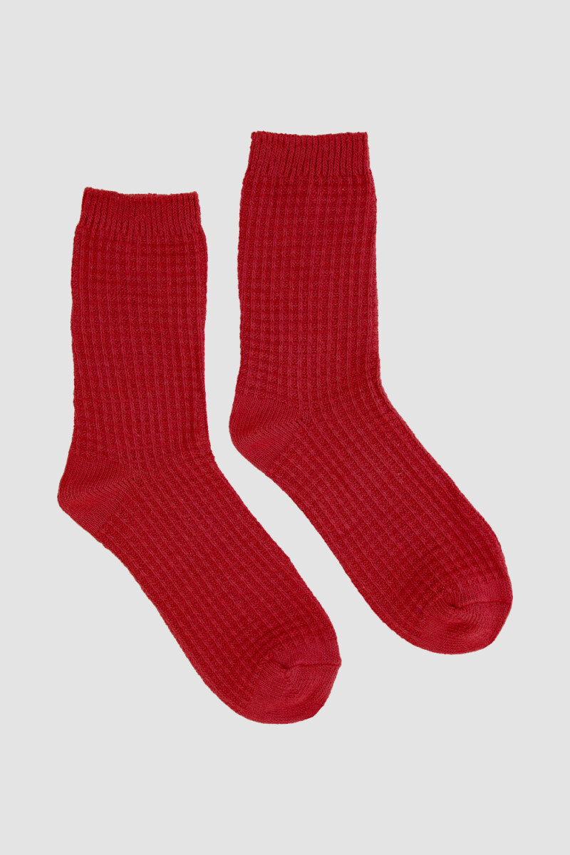 Medias waffle - Rojo 