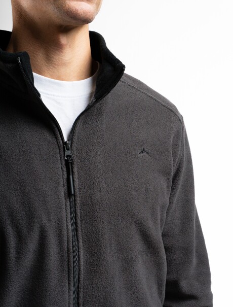 Campera Polar Clásica Gris Oscuro/Negro