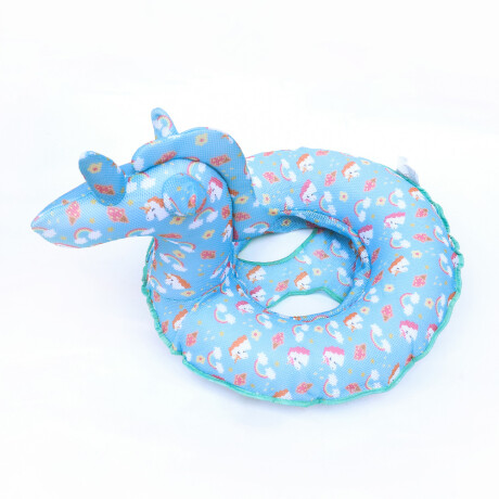 Flotador Infantil Asiento Inflable p/Piscina Recubierto Mesh Celeste