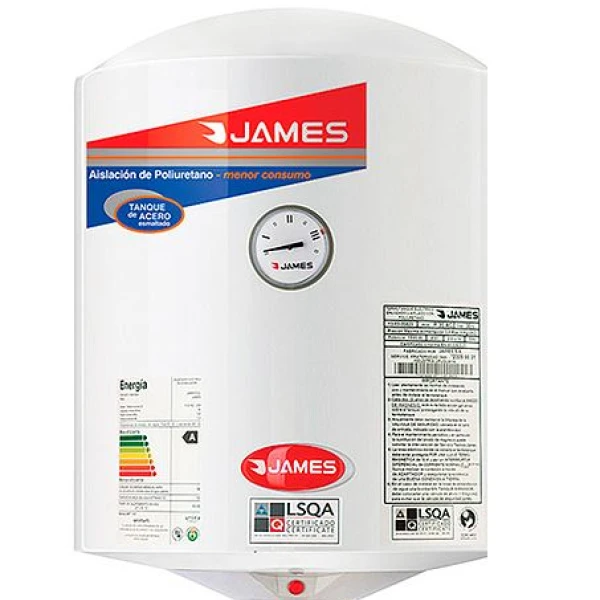 TERMOTANQUE JAMES 30 L ACERO Cilindrico Sin color