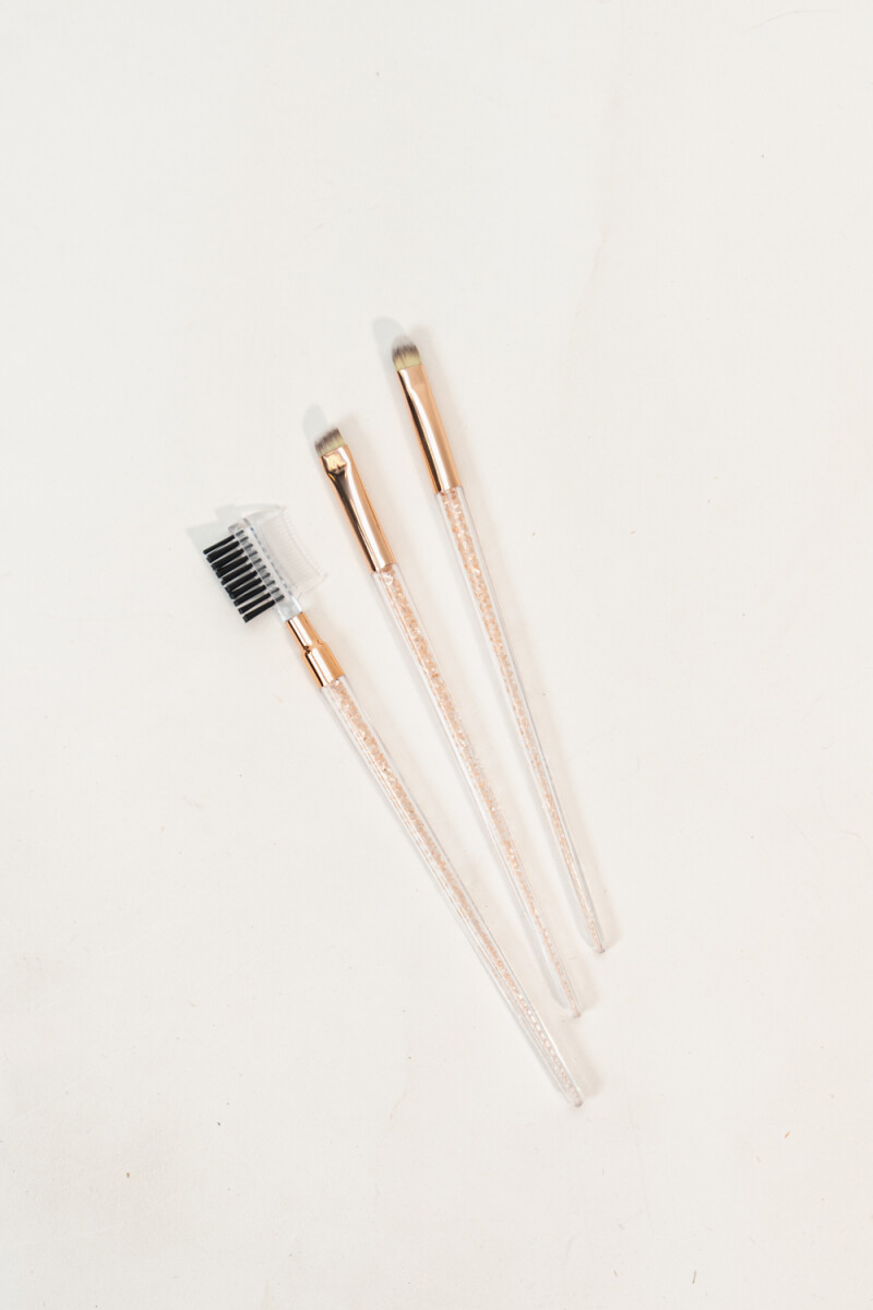 Set De Brochas Glitter, X3 Piezas - Color Unico 