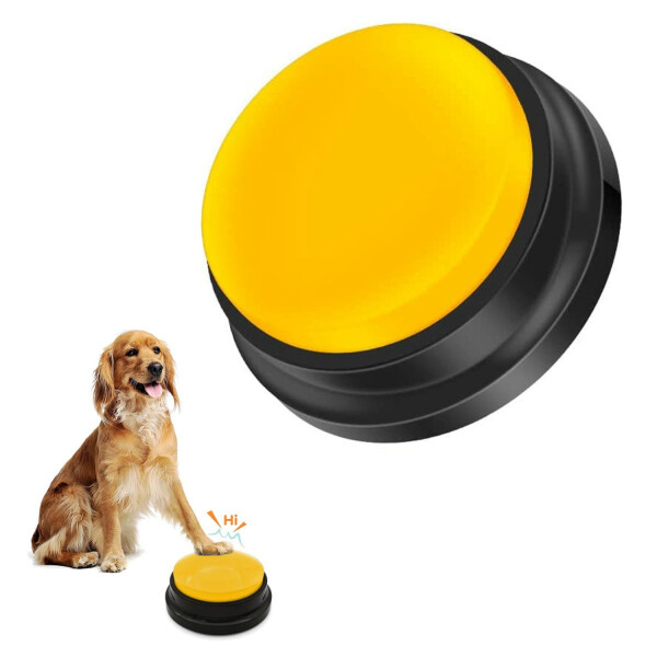 Boton Repetidor Sonido Para Perro Juguete Entrenamiento Variante Color Amarillo