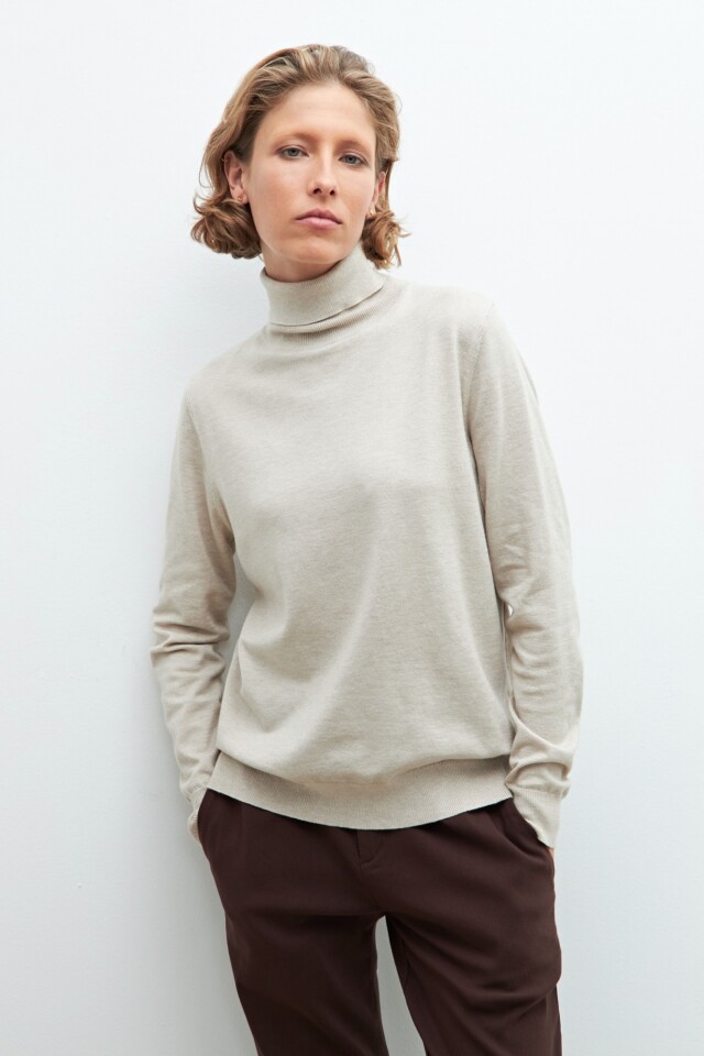 Polera beige melange