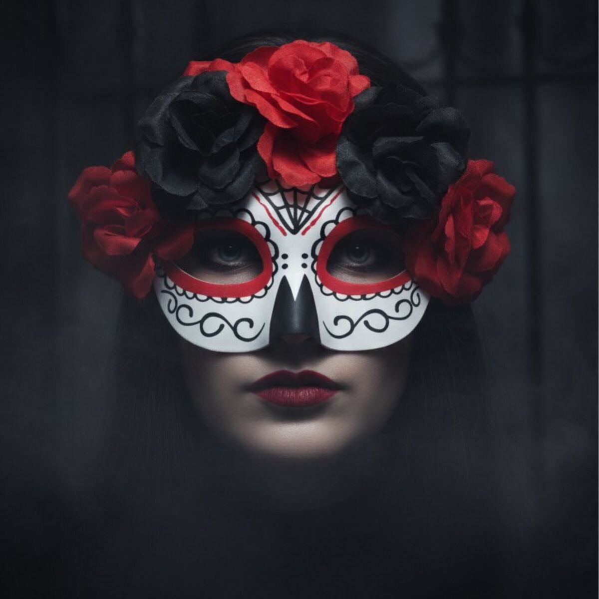 Máscara Media Cara Pintada / Catrina 