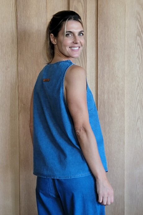 Musculosa Siena Denim Azul