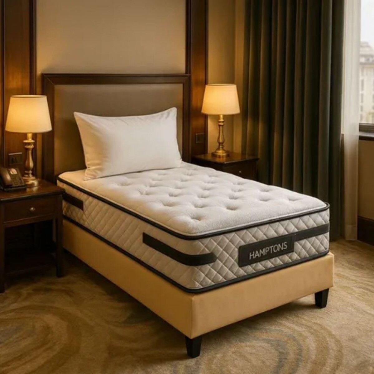 Sommier 1 Plaza Hamptons Platinum 80X185 - Beige 