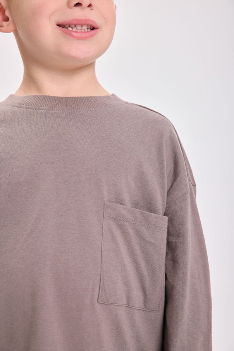 Remera manga larga Tostado
