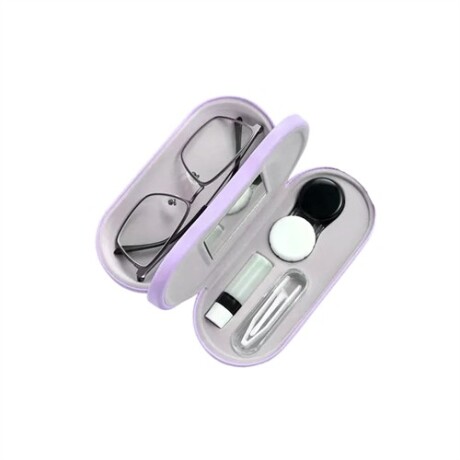 Estuche rigido para lentes de armazon y contacto Lila