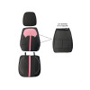 Cubreasientos Eco Cuero Negro Con Detalles Rosas 13 Piezas Cubreasientos Eco Cuero Negro Con Detalles Rosas 13 Piezas