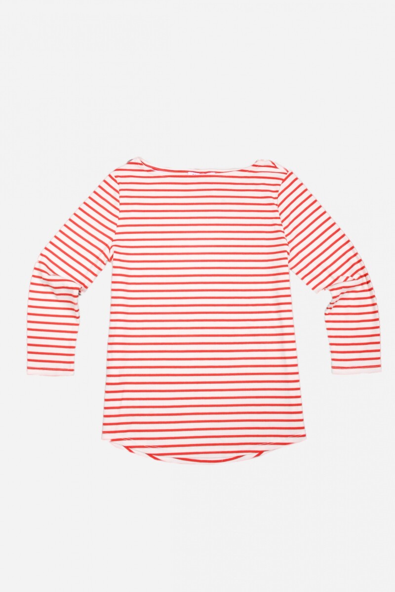 Remera rayada BLANCO Y ROJO