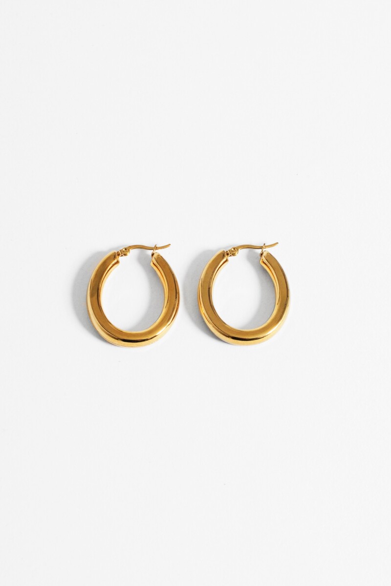 Aros gruesos de acero 2,5 cm dorado