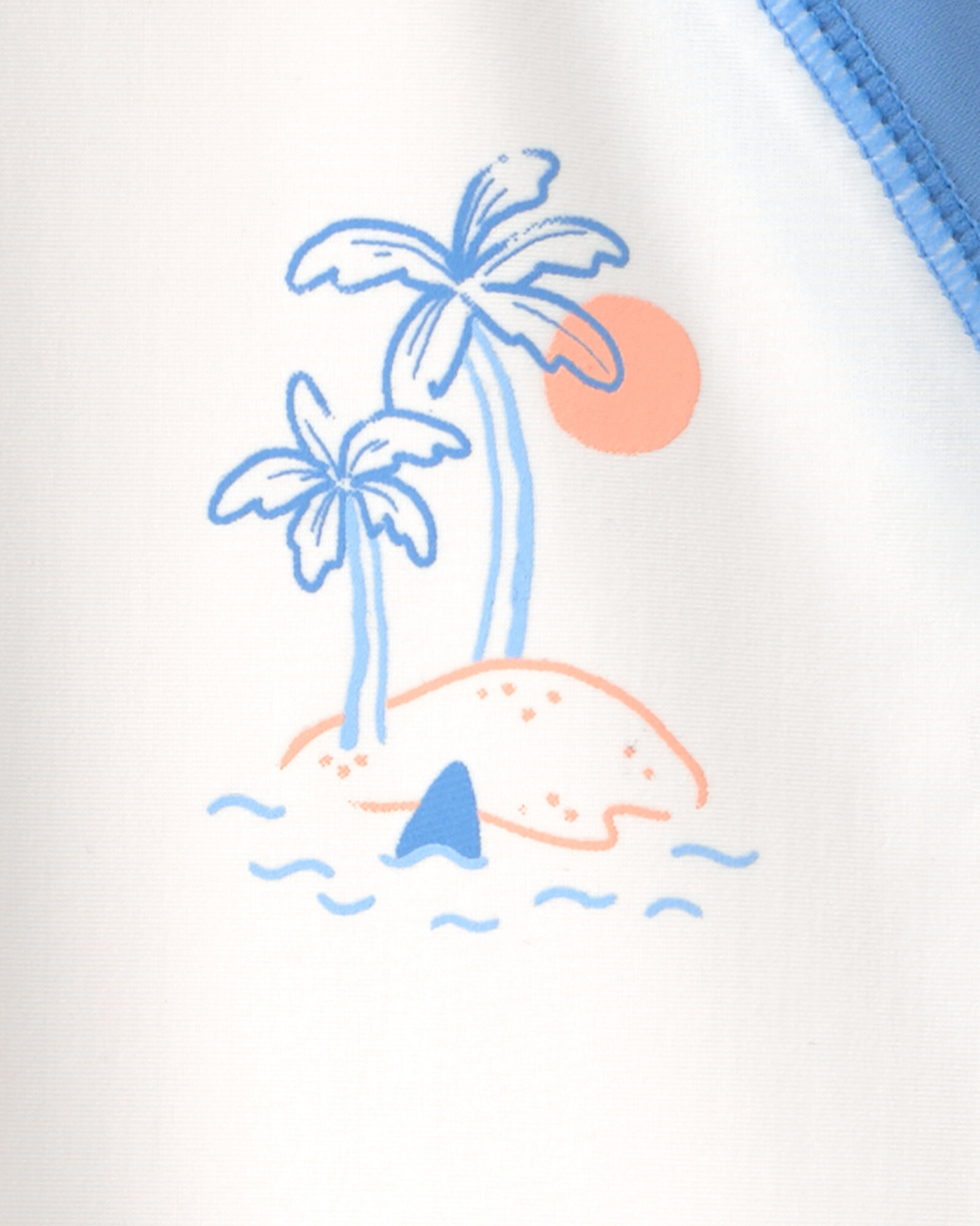 Remera de baño manga larga con protección UPF 50+, azul y blanco Sin color