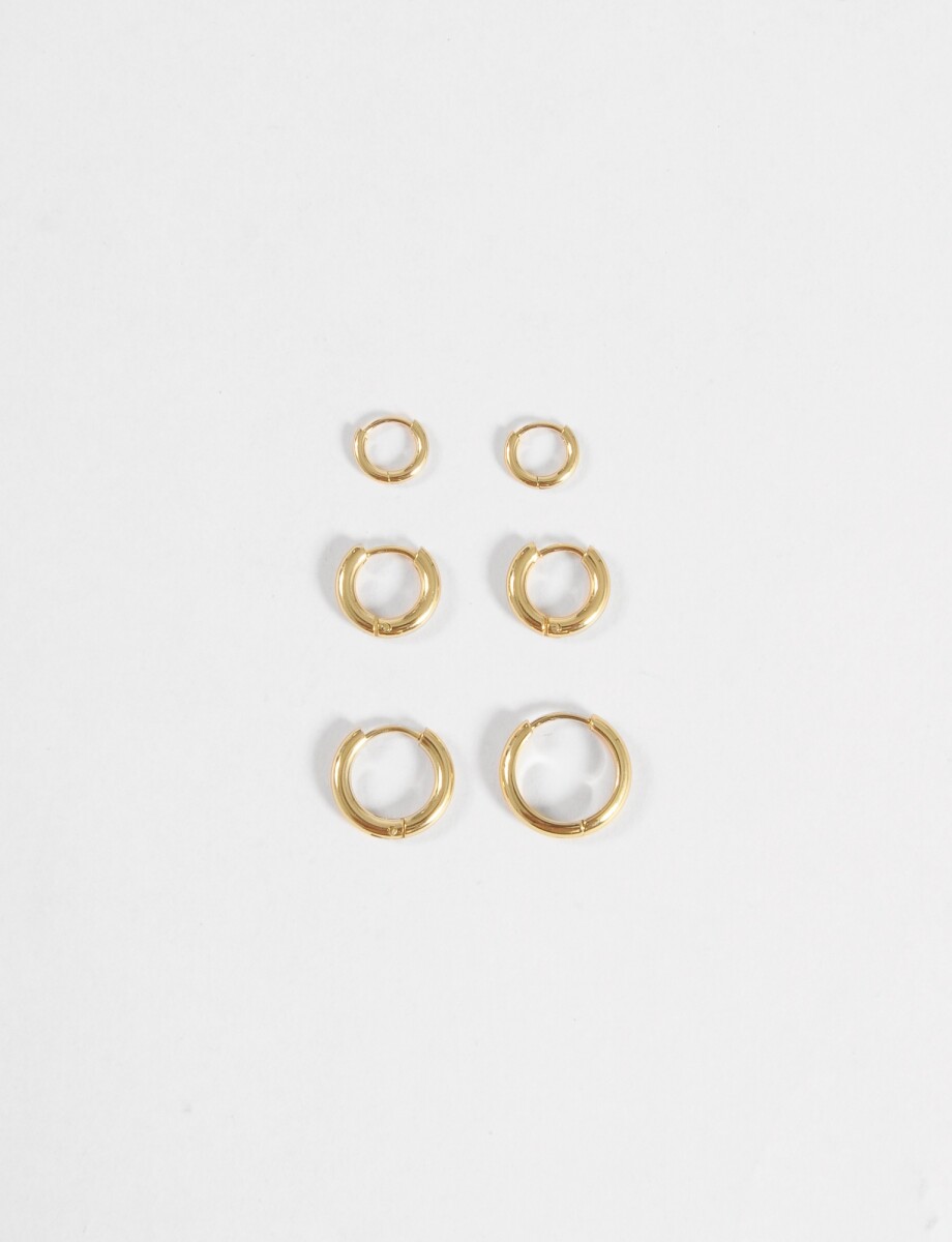 Set aros acero - dorado 