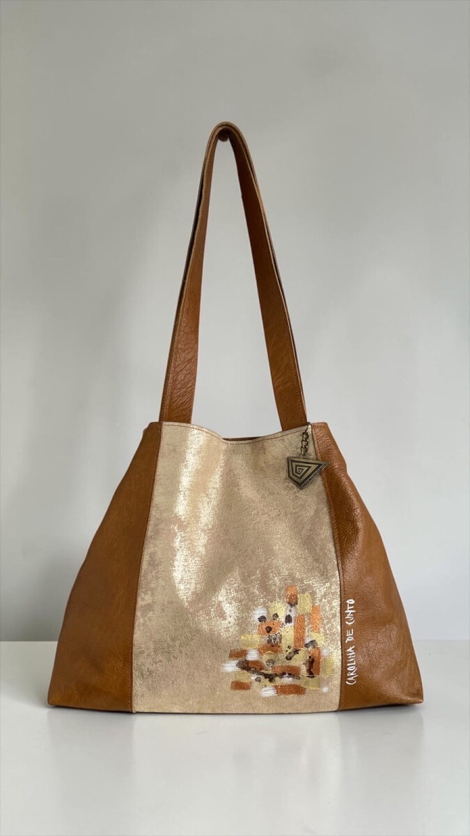 Cartera TRIVA Multifunción Combinada Caramelo Y Perla Con Arte Línea Ottenta Basic 