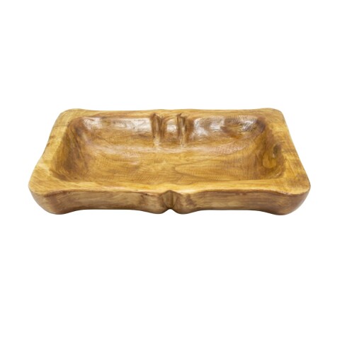 BANDEJA MADERA BEIGE 38X23CM Unica