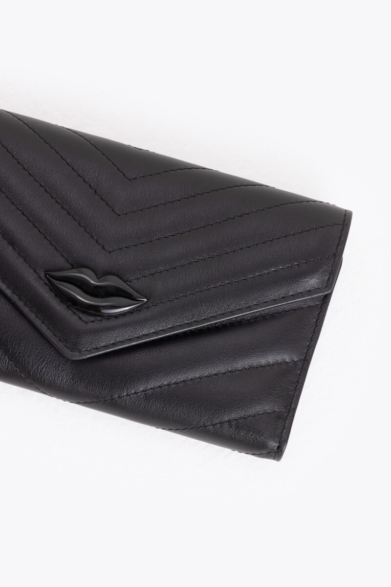 MAXI BILLETERA LIPSTICK FLAP Negro
