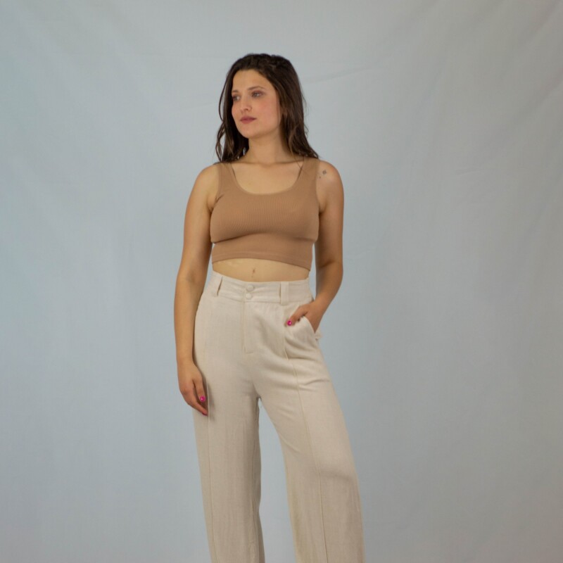 Pantalon Lino Slowly Off White