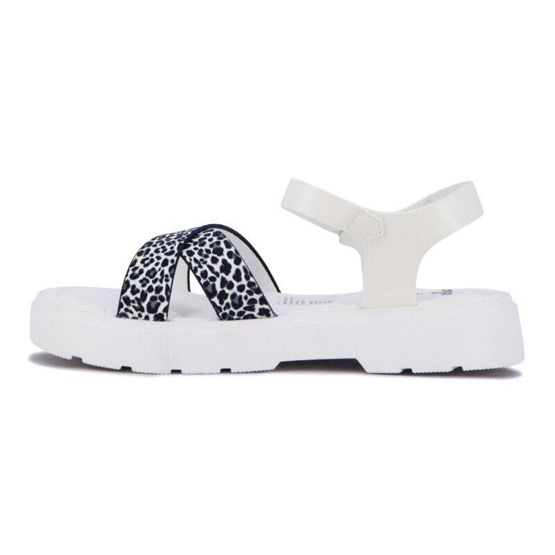 Angus Sandalia Niña Dos Tiras Cruzadas C/ Pulsera Y Hebilla - Blanco Blanco