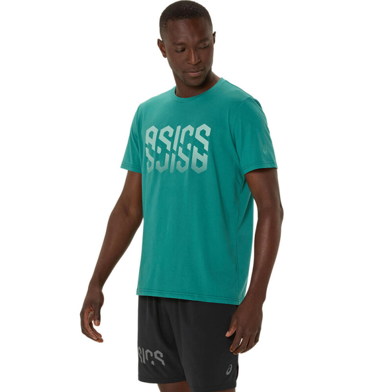 Polo Training Asics Hex Graphic Cotton Blend Tee Hombre Rainy Lake