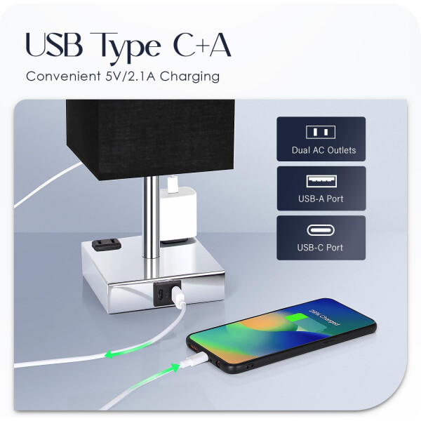 Lámpara de Mesa Touch IMBACK IBK-ILU013 | Con USB-C, USB-A y Enchufes | Moderna y Funcional Negro Lámpara de Mesa Touch IMBACK IBK-ILU013 | Con USB-C, USB-A y Enchufes | Moderna y Funcional Negro