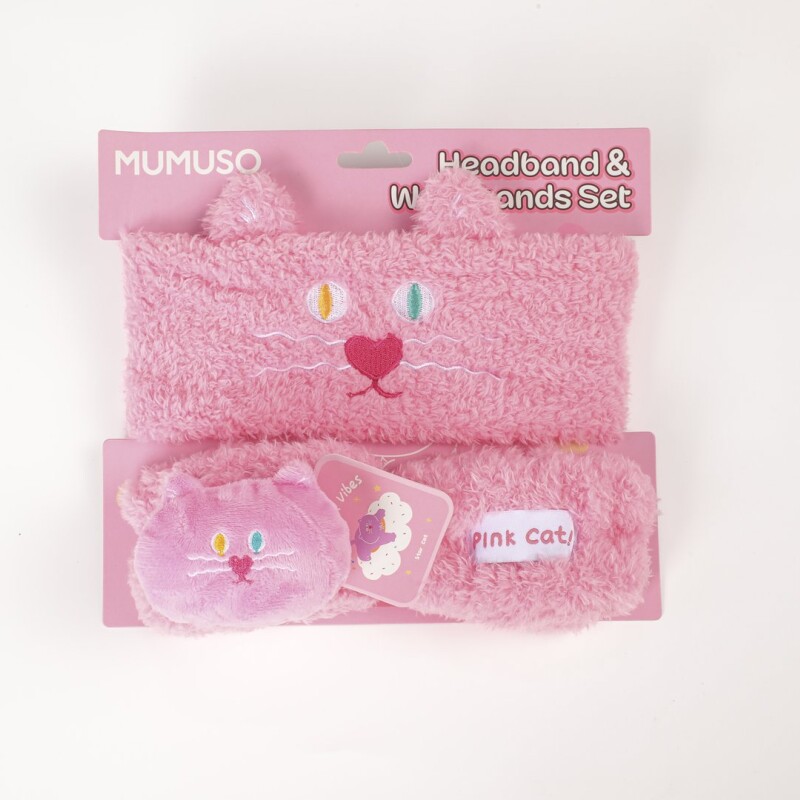 SET DE BANDAS PARA LA CABEZA Y MUÑECAS (CAT MIMI – ROSA) SET DE BANDAS PARA LA CABEZA Y MUÑECAS (CAT MIMI – ROSA)