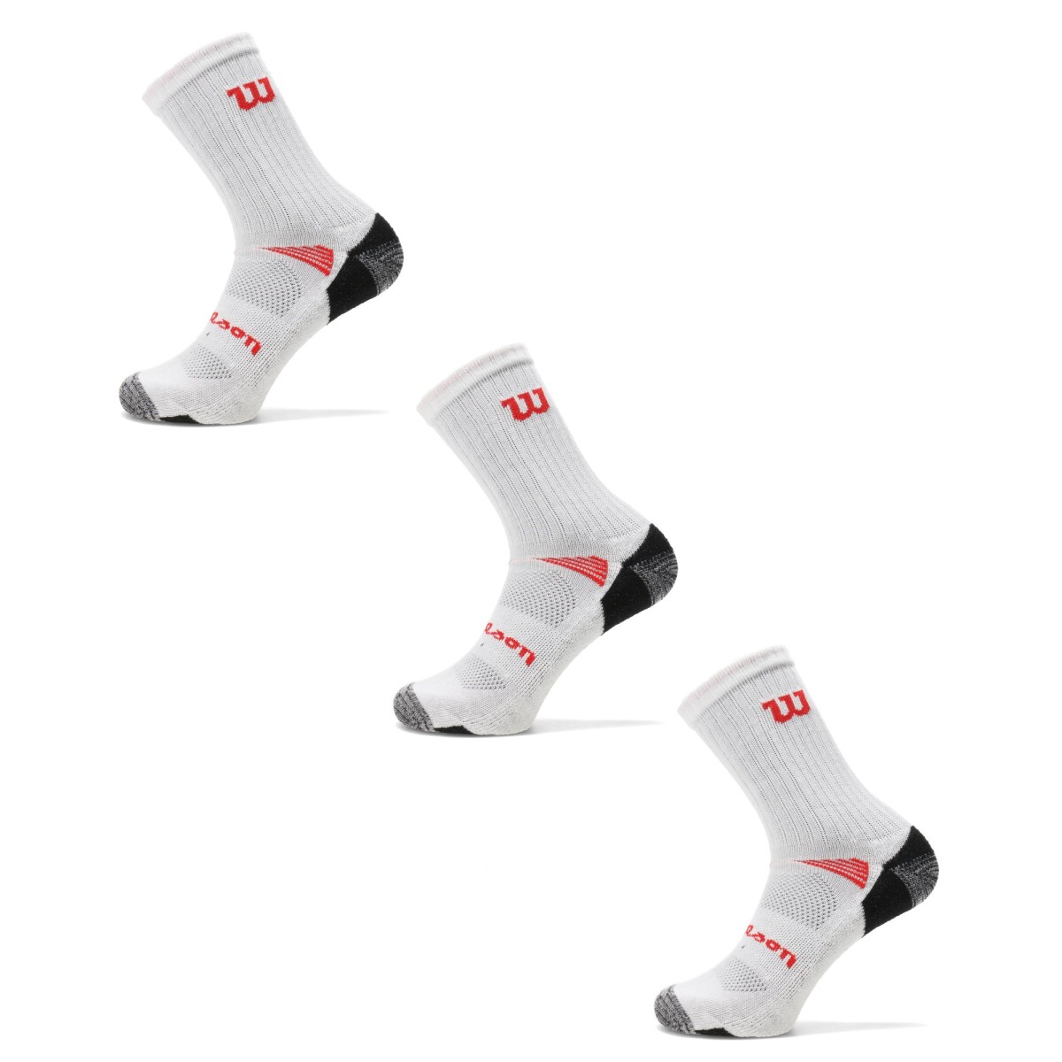 Medias Unisex Wilson x3 Largas - Blanco - Negro 