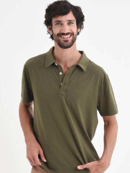 Camiseta manga corta polo Verde