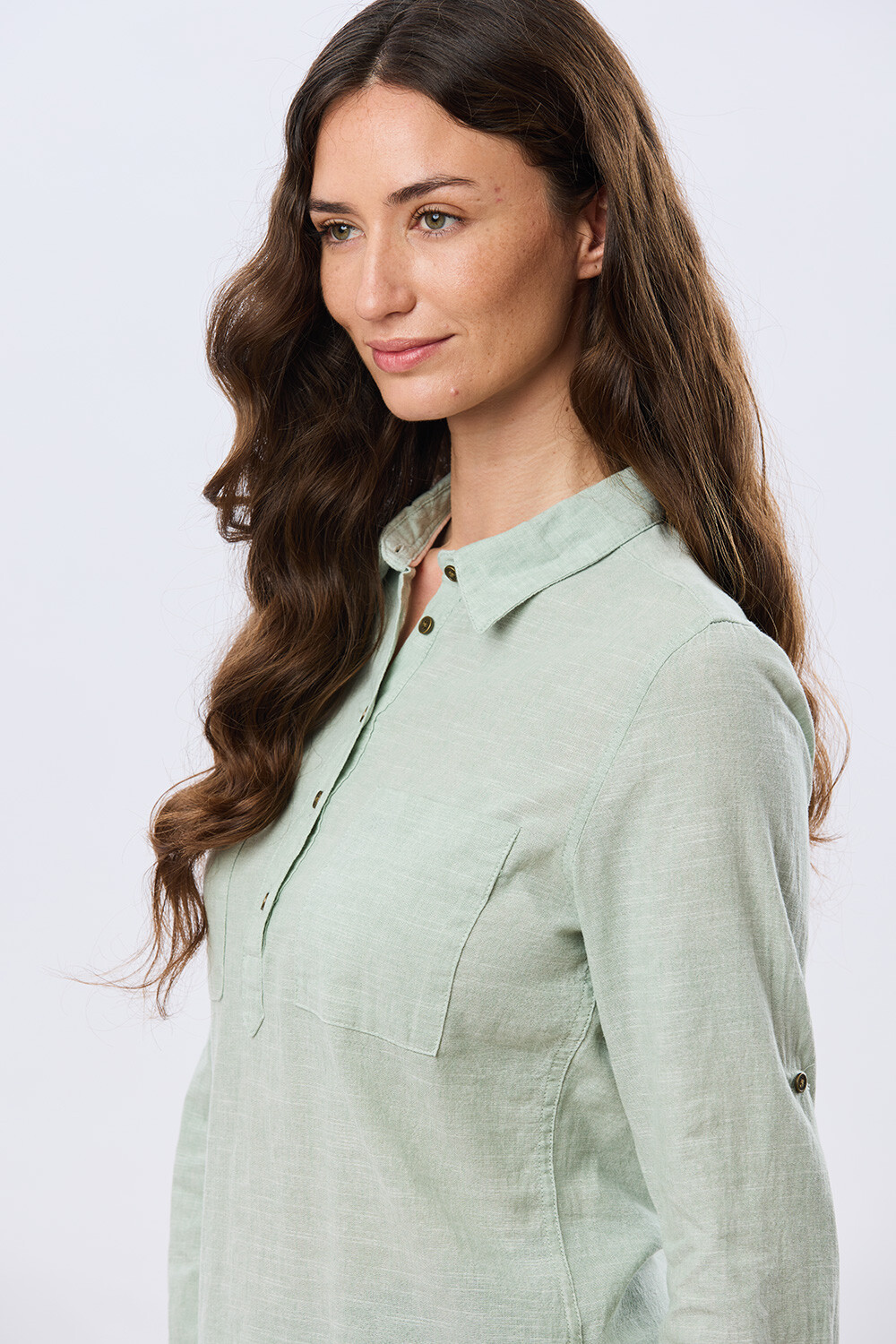 CAMISA DE LINO Menta
