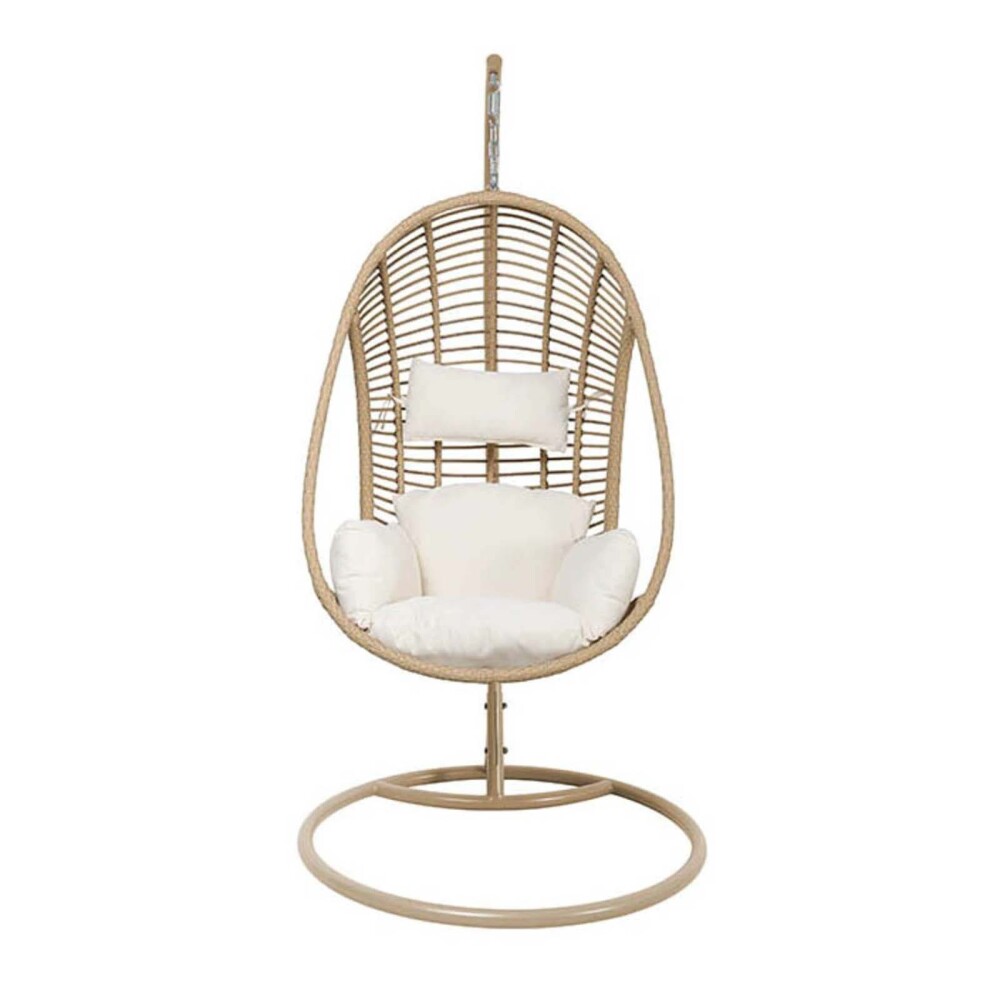 HAMACA COLGANTE ACERO HIERRO-Y-RATTAN-SINTETICO NATURAL-BEIGE ARRAIAL