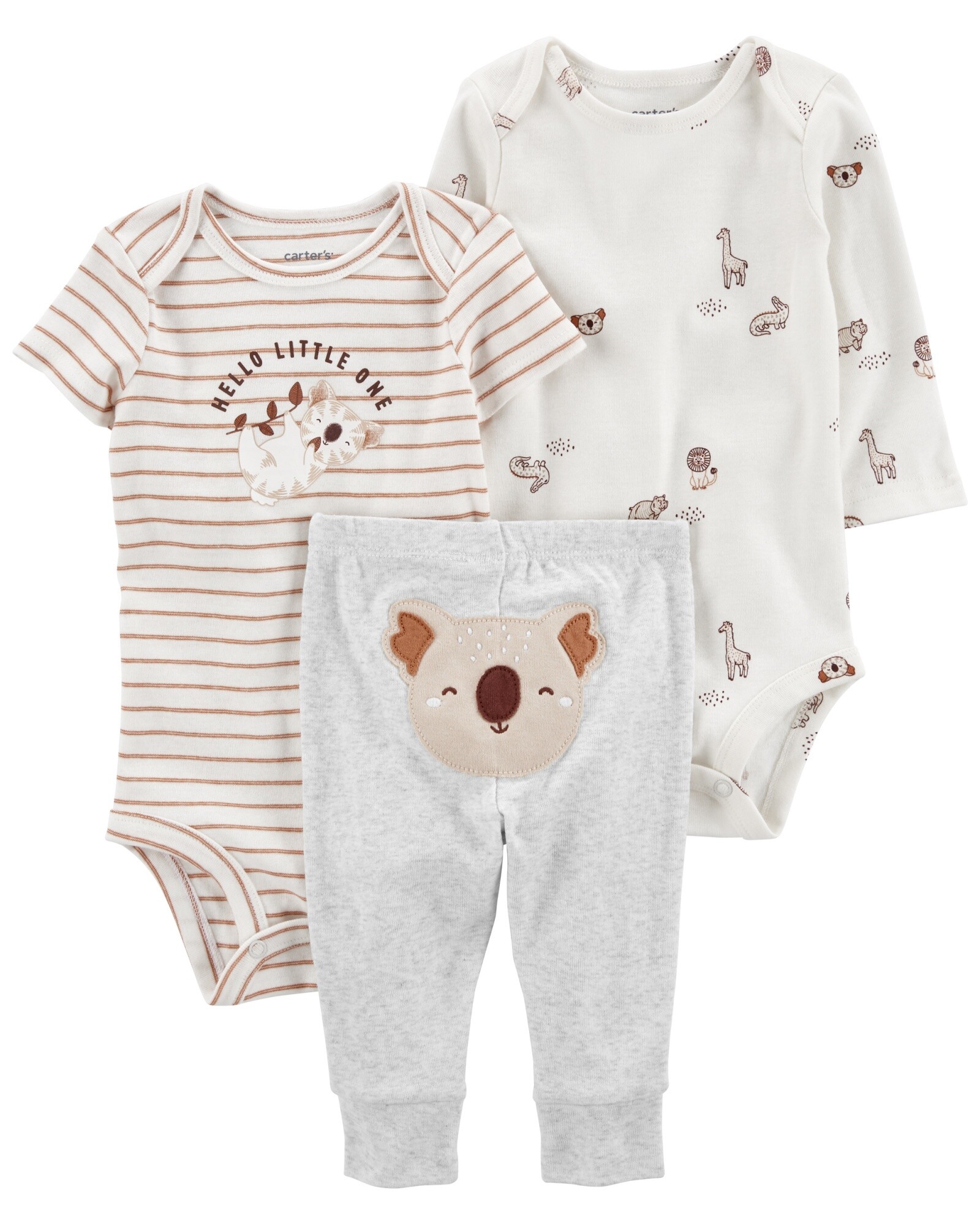 Set tres piezas con pantalón y dos bodies koala 0