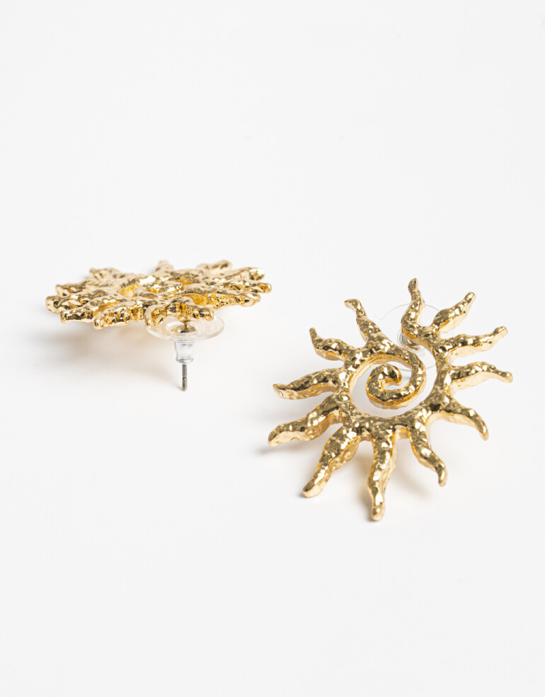 Aros Pasantes Metal Aros Maxi Pasantes Sol - Dorado Oro Amarillo