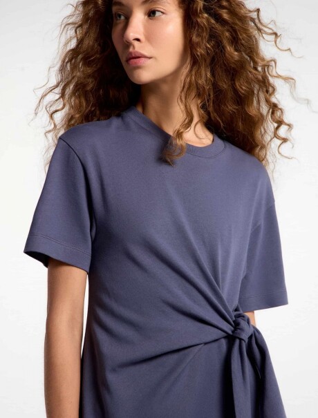 VESTIDO CORTO MANGA CORTA ULTRA SOFT AZUL