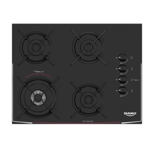 Anafe Dako Cooktop 4 Hornallas a Gas Vidrio Templado 1630 Anafe Dako Cooktop 4 Hornallas a Gas Vidrio Templado 1630