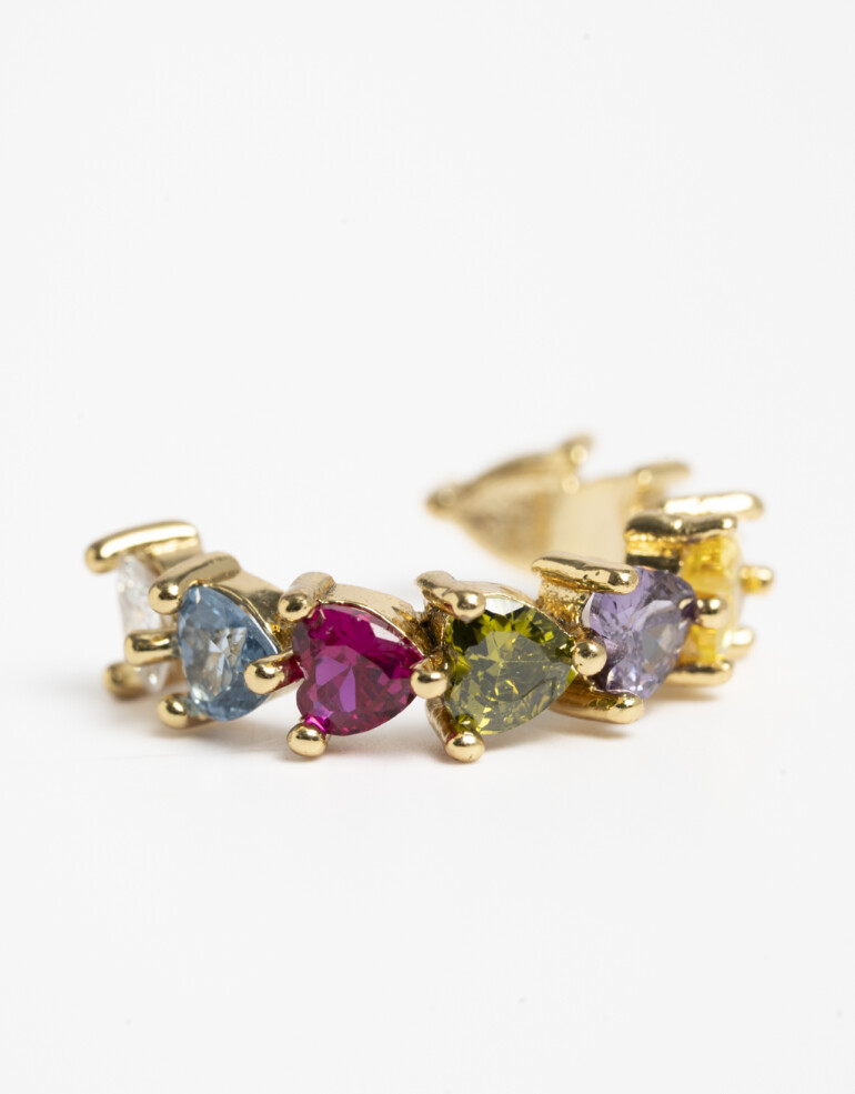 Bijou Cuff Cubic zirconia Earcuff De Corazones De Cubic Zirconia - Dorado