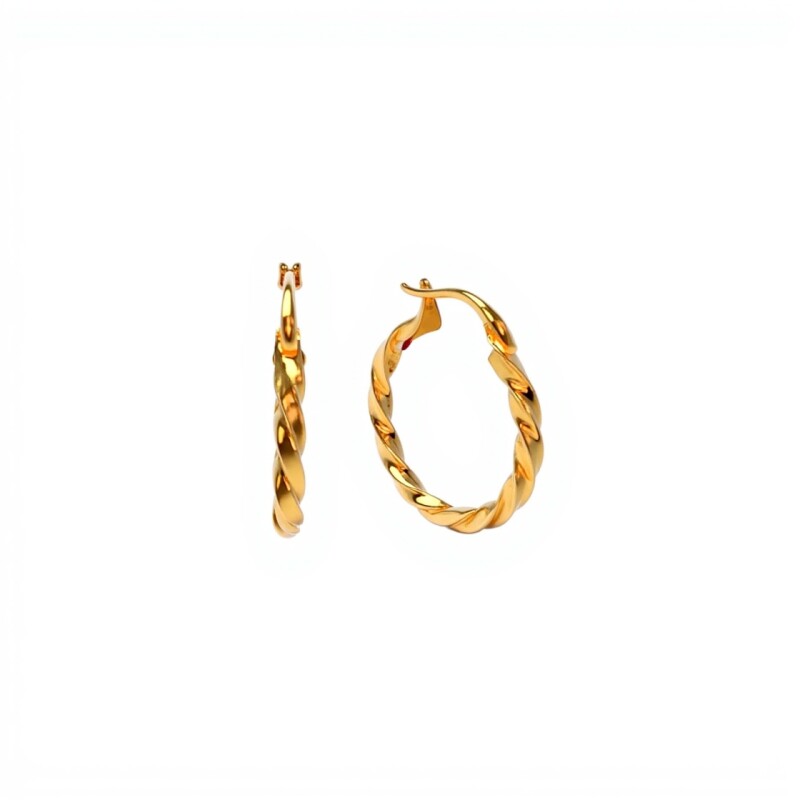 Caravanas aros torneados - Oro bajo - Sin Piedra- CA8288 sinpiedra