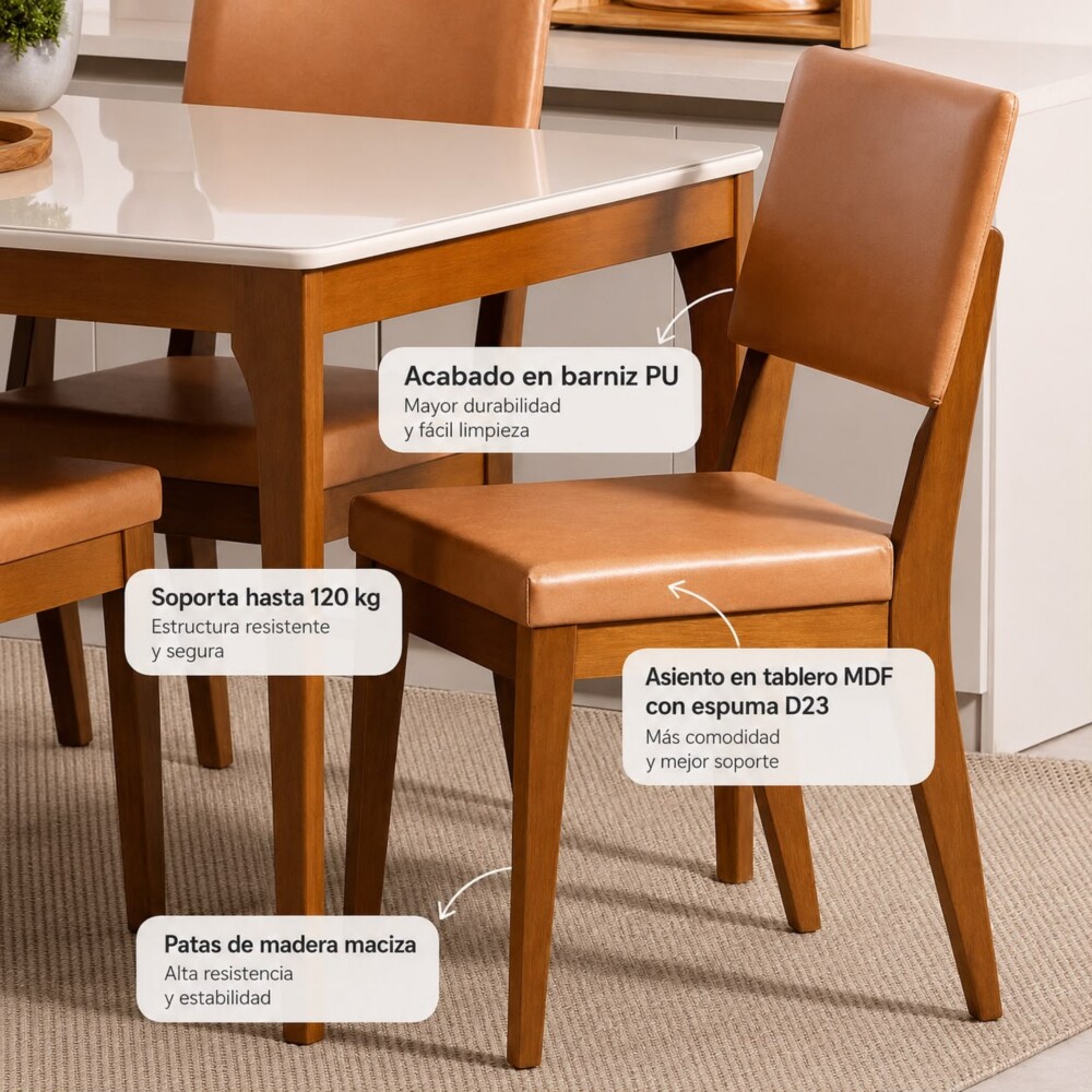 Silla Ella Natural/Caraemel