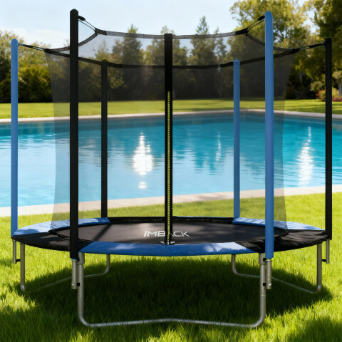 Cama Elastica 1.83 M Trampolin Saltarin Niños Adultos Grande Con Red Proteccion Imback Color Azul y Negro Cama Elastica 1.83 M Trampolin Saltarin Niños Adultos Grande Con Red Proteccion Imback Color Azul y Negro