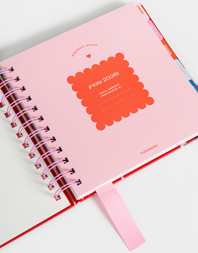 Agendas y Calendarios Estampados Agenda 2026 Con Charm - Rojo Medio