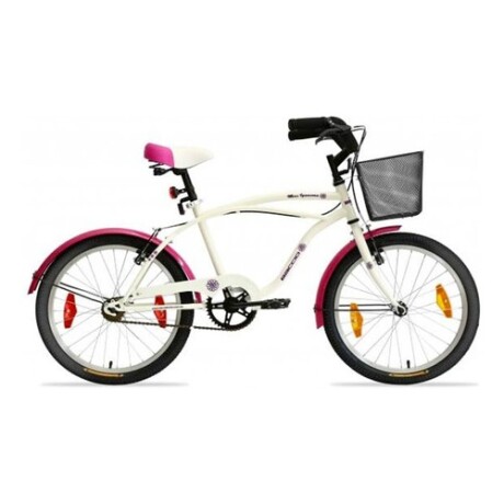 Bicicleta Baccio Ipanema rodado 20 con canasto Blanco/Fucsia