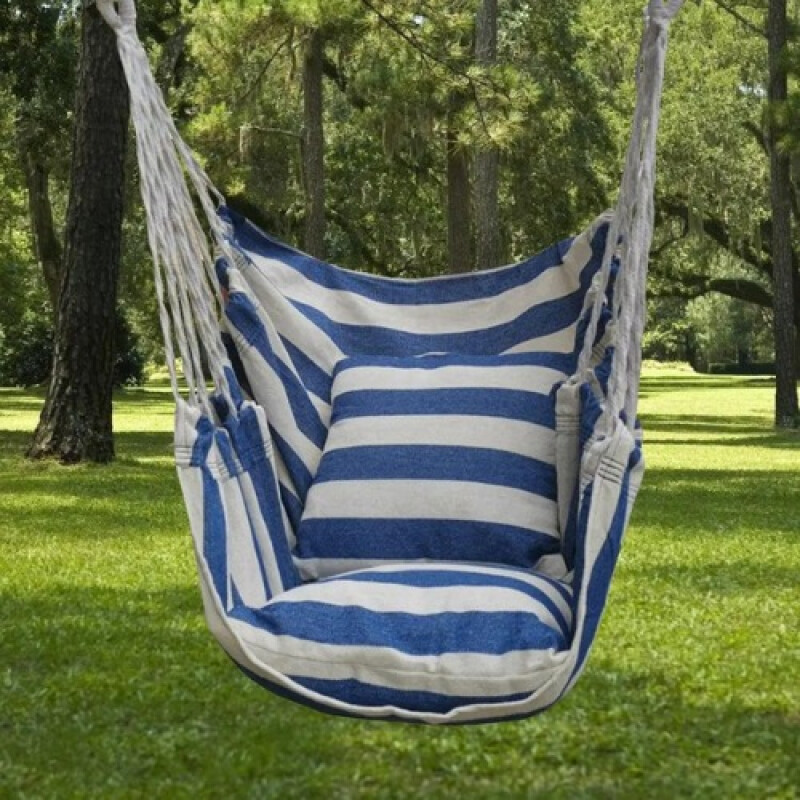 Hamaca Paraguaya Silla Colgante C/ Almohadones Blanco