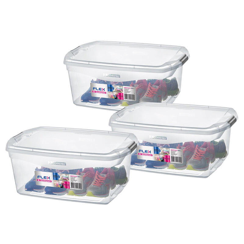 Set x3 Caja organizadora 48 lts TRANSPARENTE