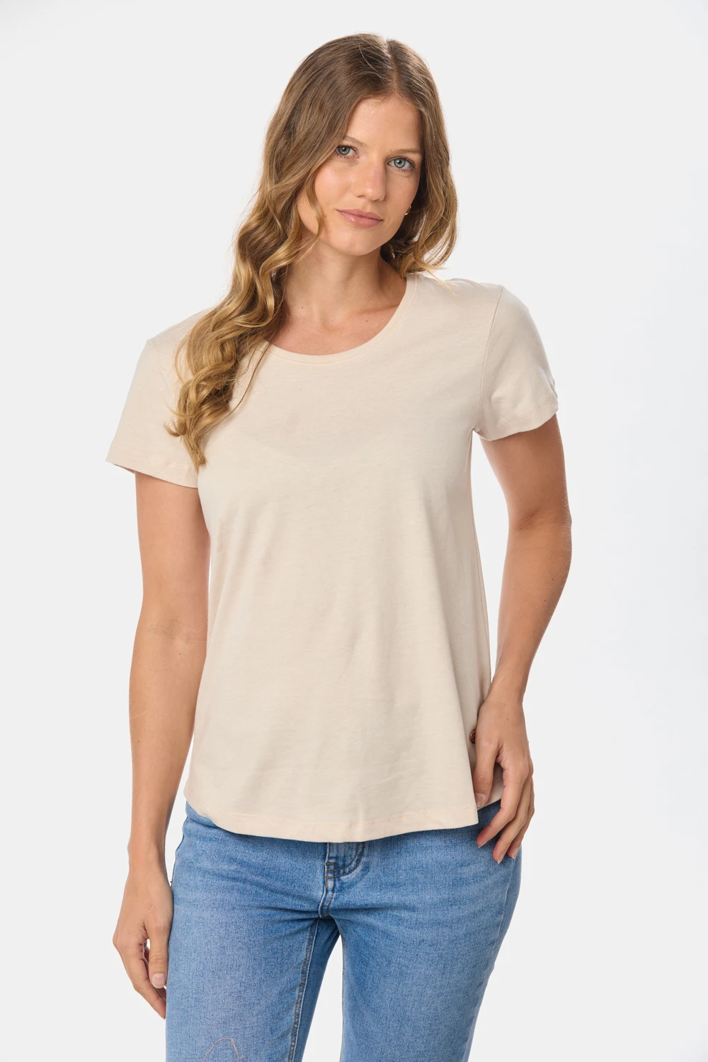 REMERA LISA MANGA CORTA Beige