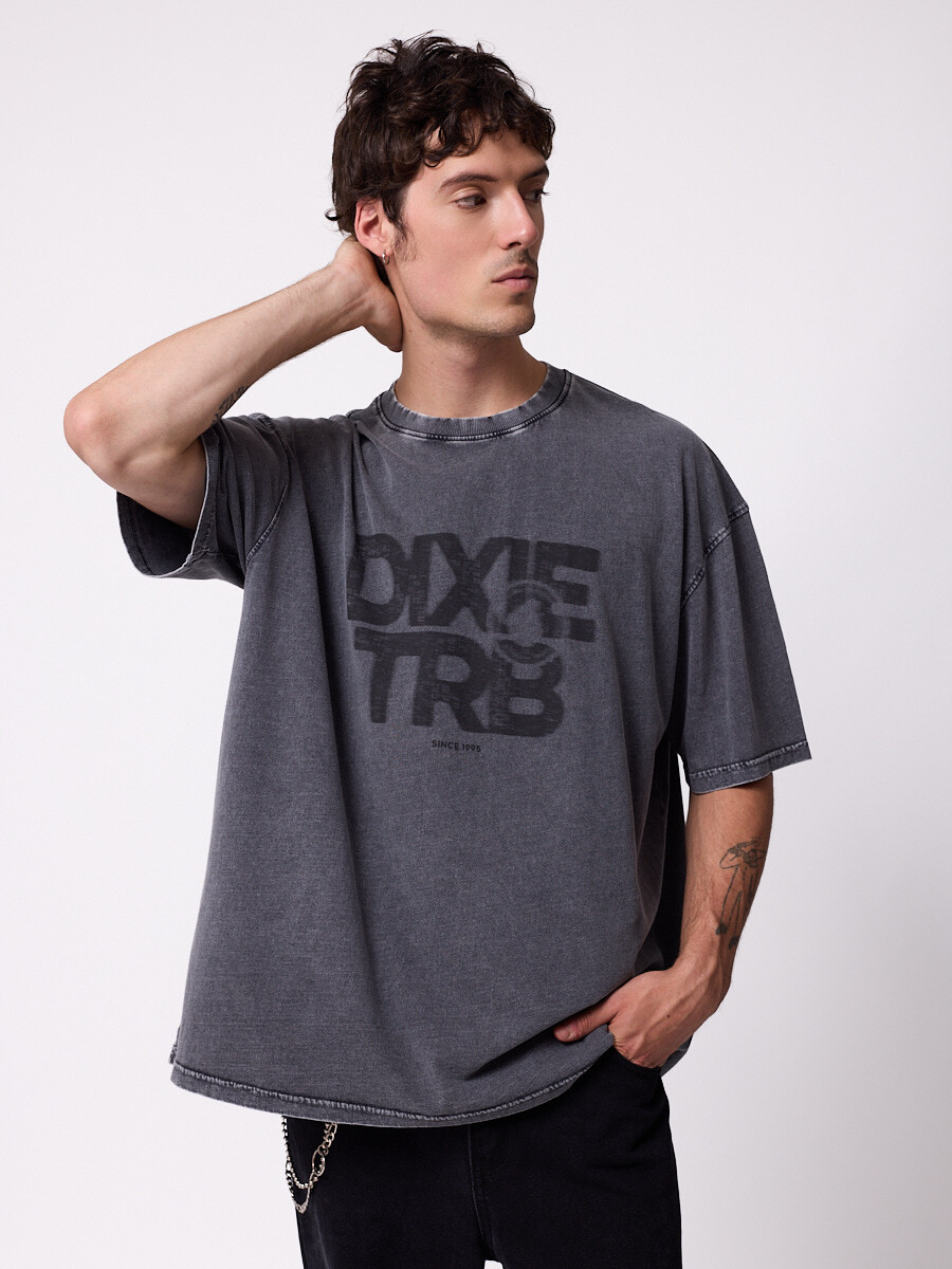 T-SHIRT JAWNI DIXIE - Gris Oscuro 