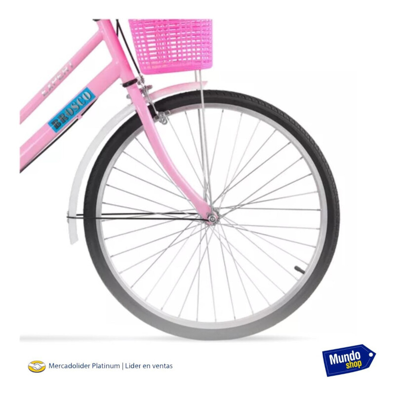 Bicicleta Playera Paseo Dama Rodado 26 + Bolso + Parrilla Rosa