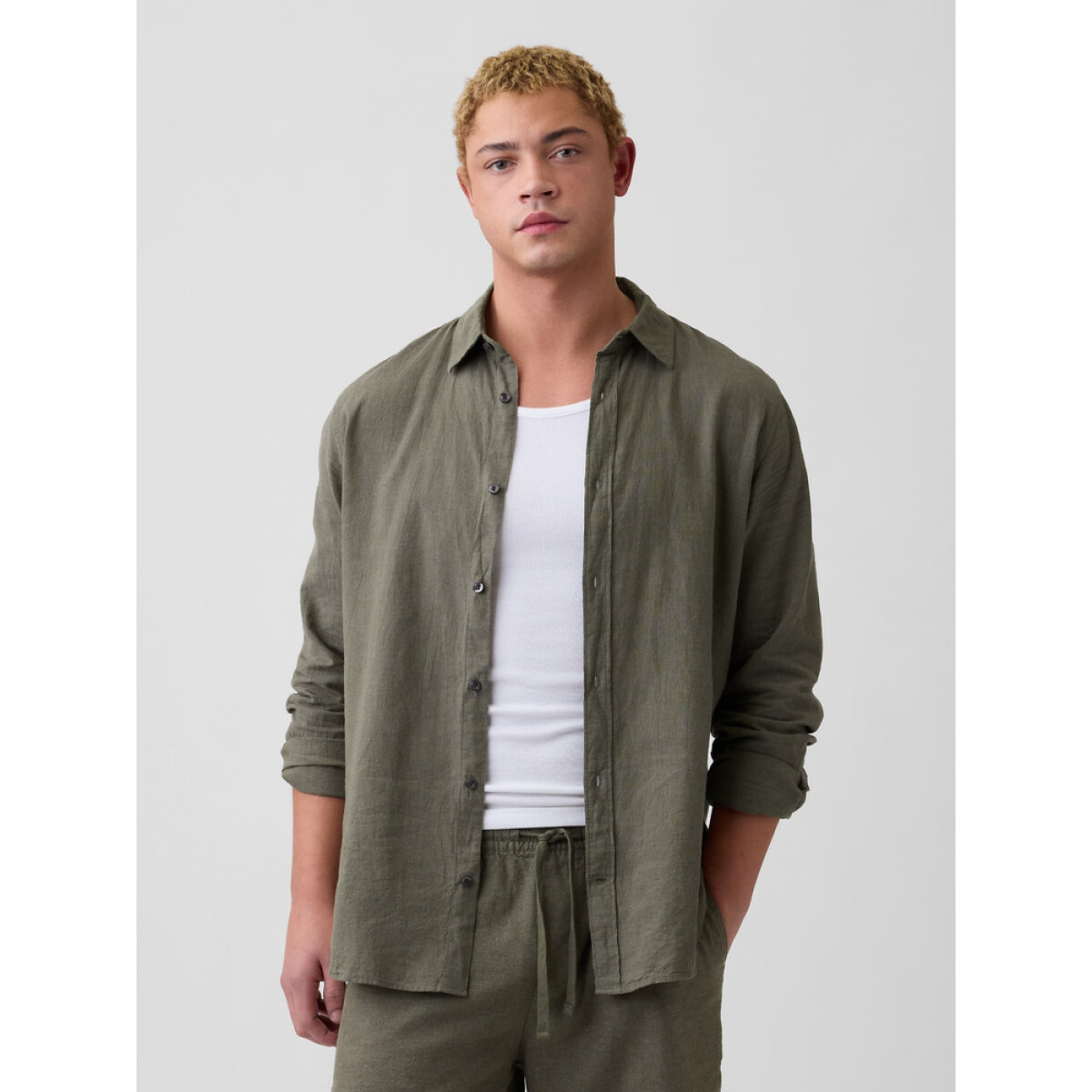 V-LS STANDARD LINEN COTTON - MESCULEN GREEN 