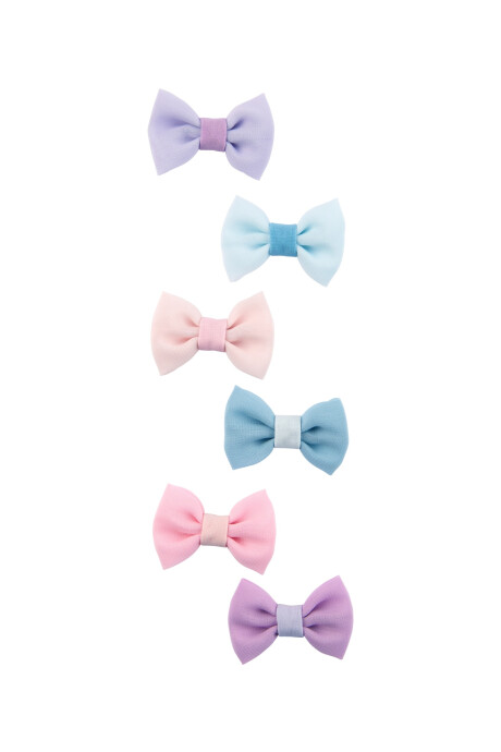 Pack seis pinzas de pelo, diseño moñas Sin color