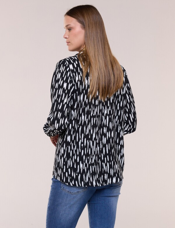 Camisa Gasa Print NEGRO/BLANCO