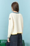Cardigan de algodón con puños a contraste crudo